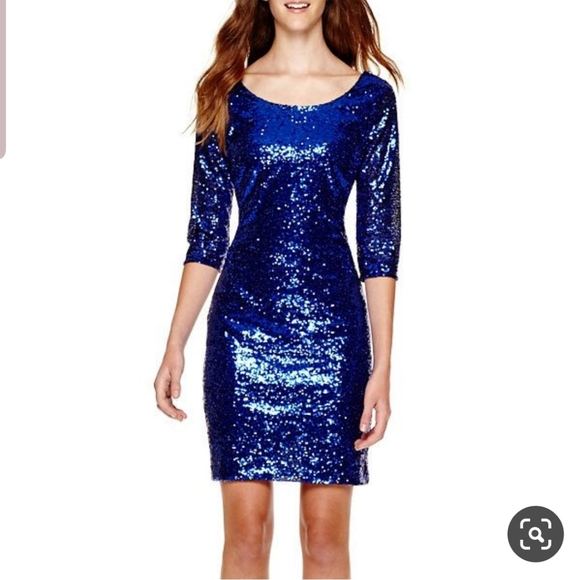 blue sequin bodycon dress